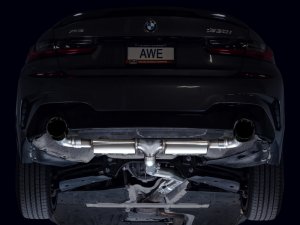 BMW 3 Series Performance Exhaust - Rear - AWE Tuning - Touring Edition Axle-Back with Dual 4.5 BMW 3 Series Performance Exhaust - Rear - AWE Tuning - Touring Edition Axle-Back with Dual 4.5